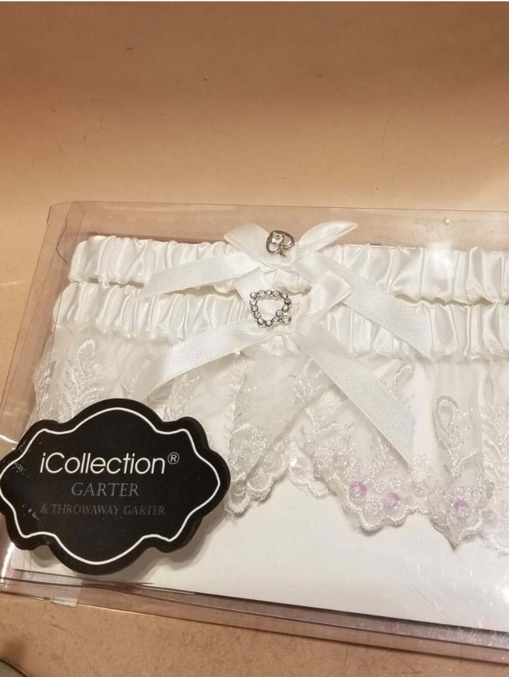Brand New In Box iCollection Brand 2 Piece White Garters Bridal/Costume